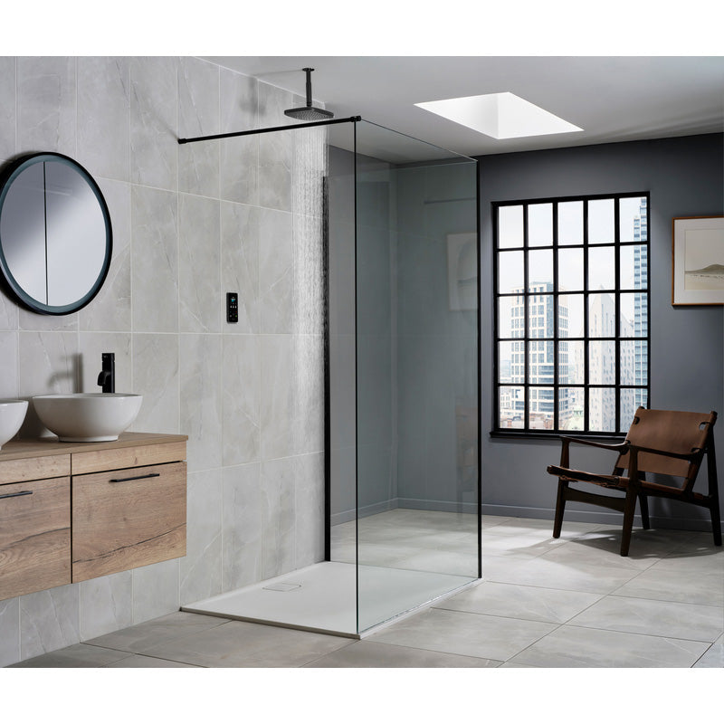 Triton ENVi Electric Shower with Ceiling Fed Fixed Head Black