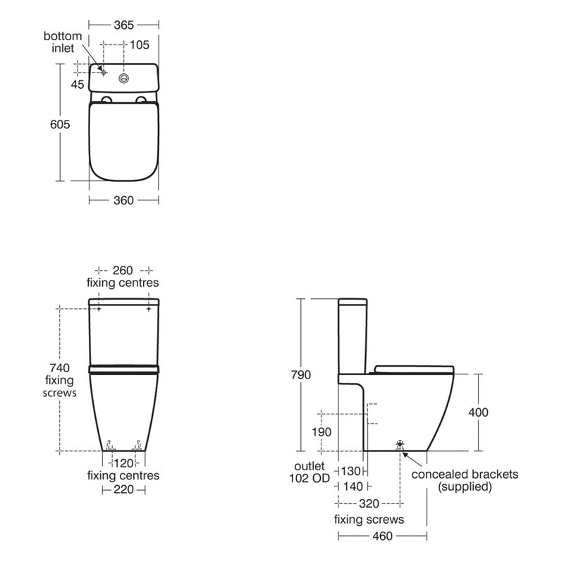 Ideal Standard i.life S Compact Close Coupled Toilet with Soft Close Seat