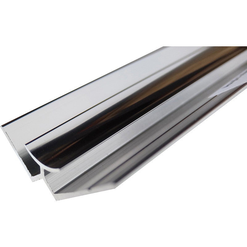 Wetwall Acrylic Polished Silver Shower Wall Panel Trims Internal Corner 2440mm
