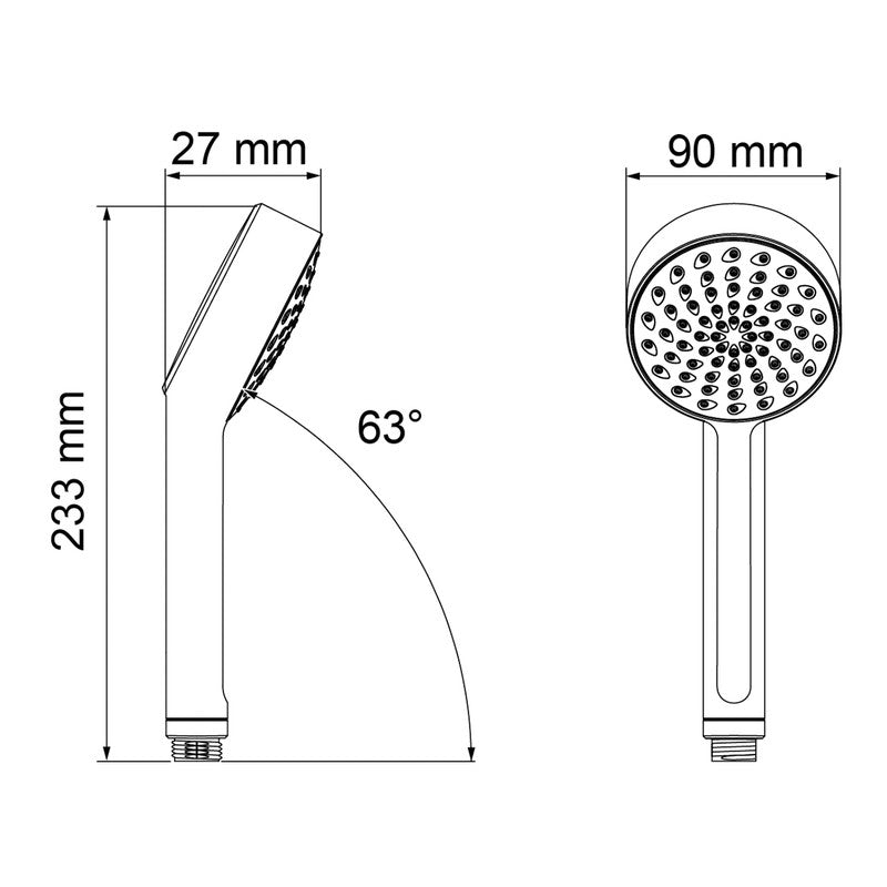 Mira Beat Single Spray Shower Handset 90mm Chrome