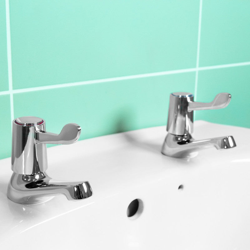Ebb + Flo Contract Lever Taps Basin Pillar