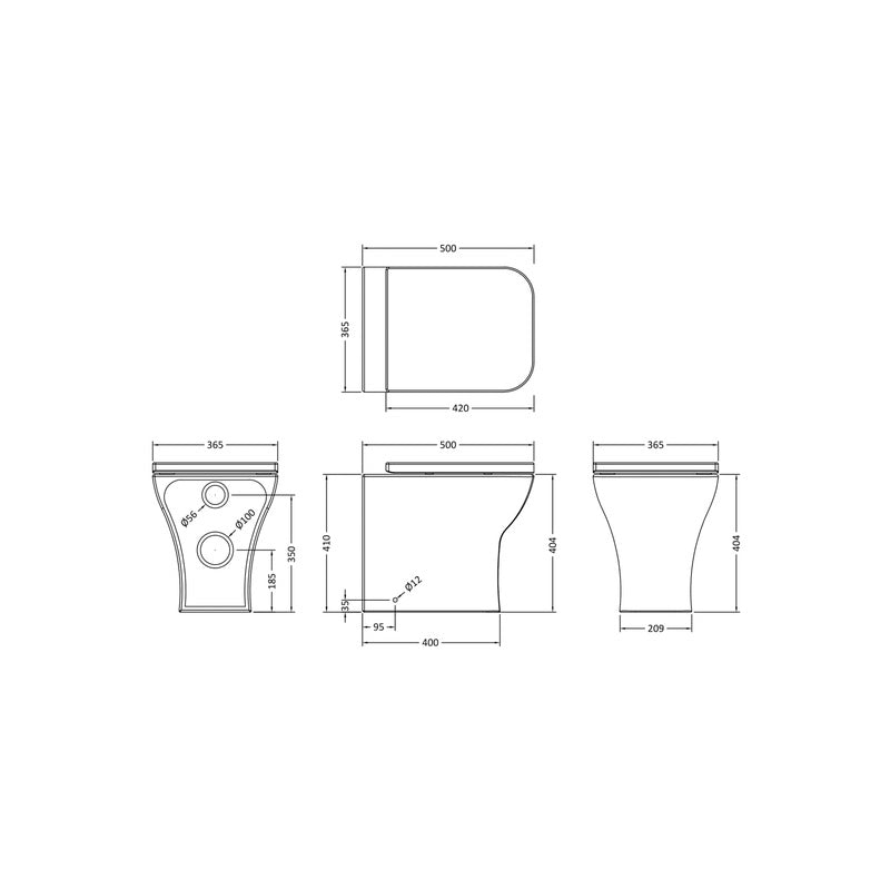 nuie Ava Back To Wall Toilet and Soft Close Seat