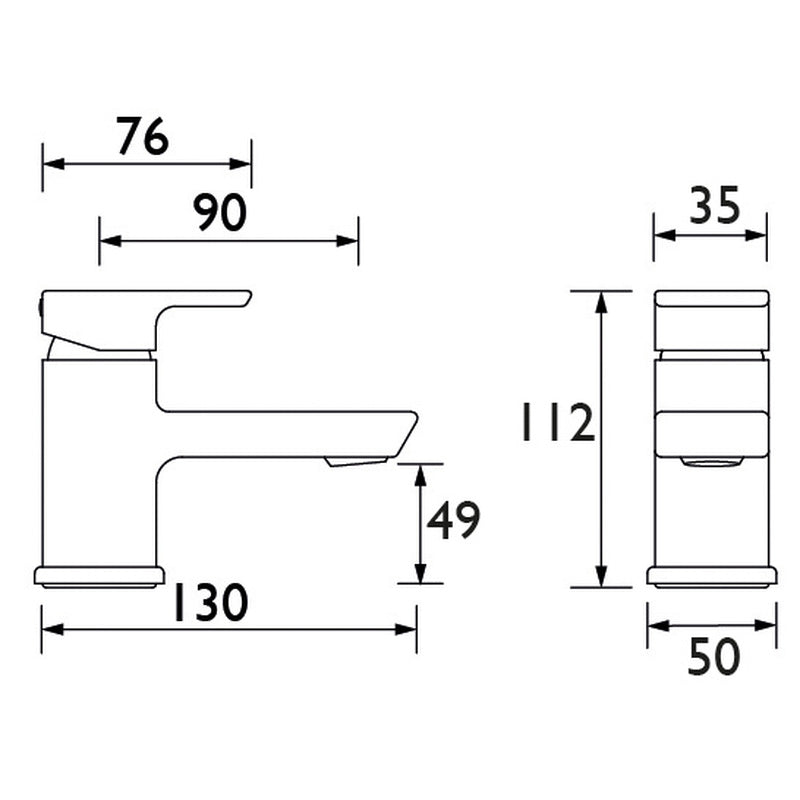 Bristan Cobalt Cloakroom Basin Mixer Tap Chrome
