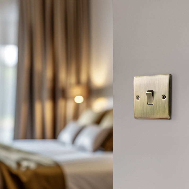 BG Nexus Metal Antique Brass Switch 1 Gang Intermediate