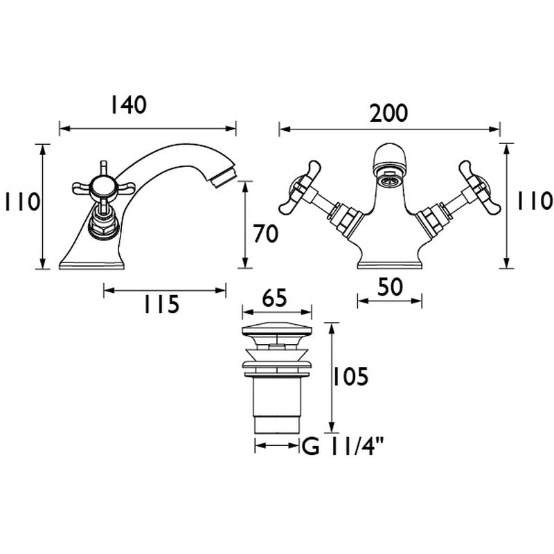 Bristan 1901 Taps Basin Mixer