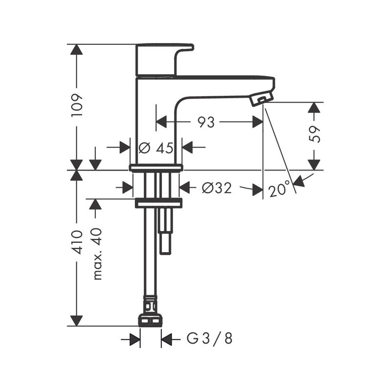 Hansgrohe Vernis Blend 70 Pillar Tap Matt Black