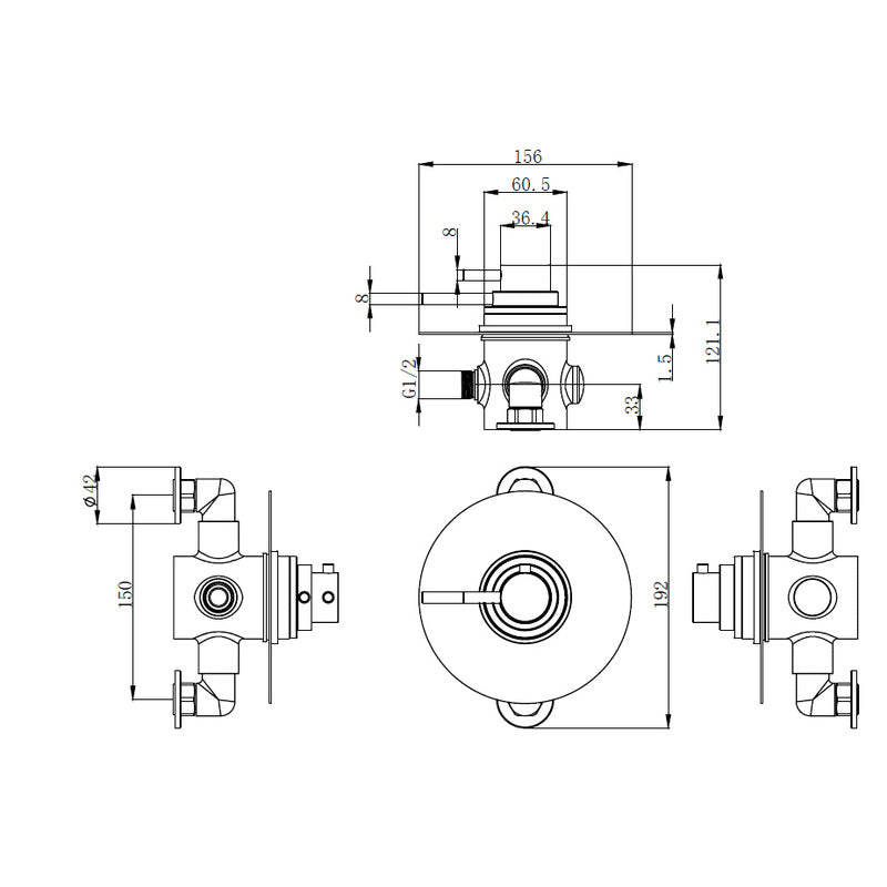 Deva Exposed/Concealed Dual Control Thermostatic Mixer Shower Valve