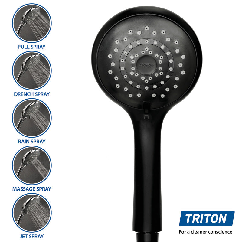 Triton Tian Thermostatic Bar Mixer Shower Black