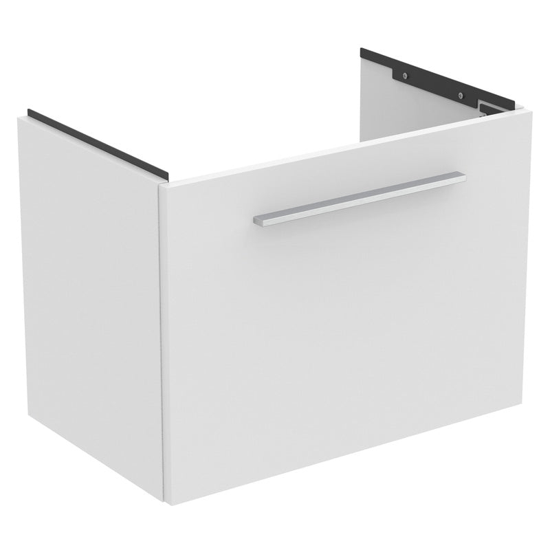 Ideal Standard i.life S Compact Wall Hung Vanity Unit with Basin Matt White with Brushed Chrome Handle