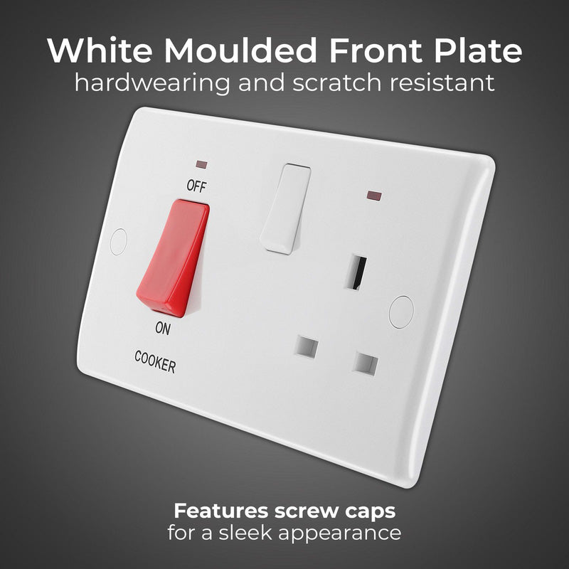 BG Low Profile Cooker Unit With 13A Switched Socket & Neon