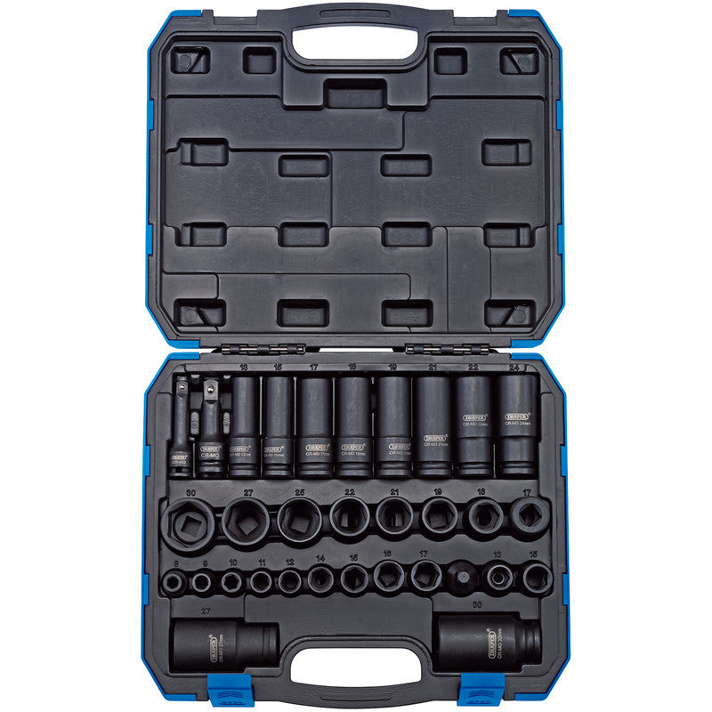 Draper Expert 3/8" & 1/2" Square Drive Impact Socket Set 32 Piece