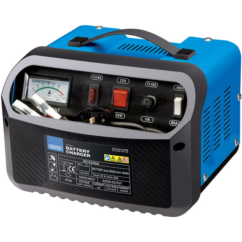 Draper 12/24V Battery Charger 20-25A