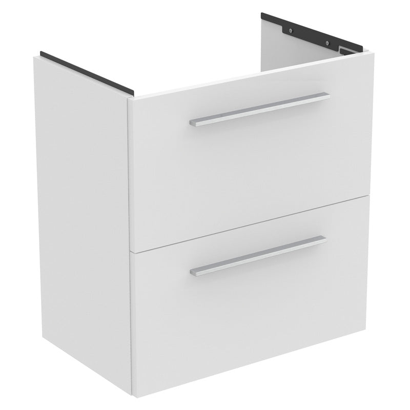 Ideal Standard i.life S Compact Wall Hung Vanity Unit with Basin Matt White with Brushed Chrome Handles