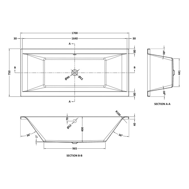 nuie Asselby Double Ended Bath