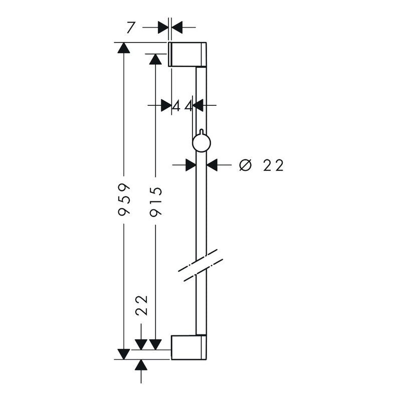 Hansgrohe Unica Adjustable Shower Riser Rail Chrome