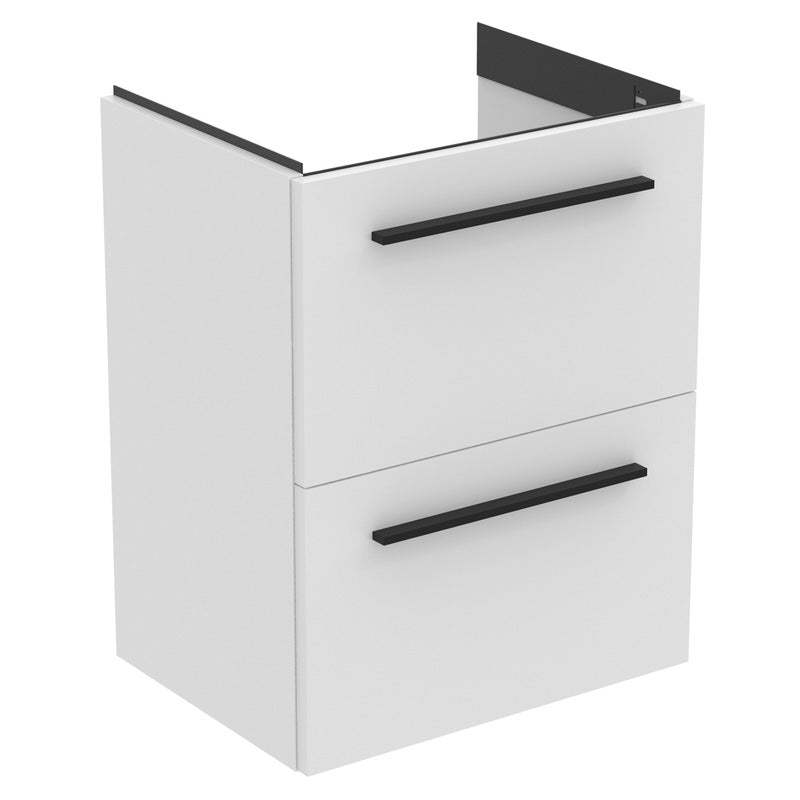 Ideal Standard i.life S Compact Wall Hung Vanity Unit with Basin Matt White with Matt Black Handle