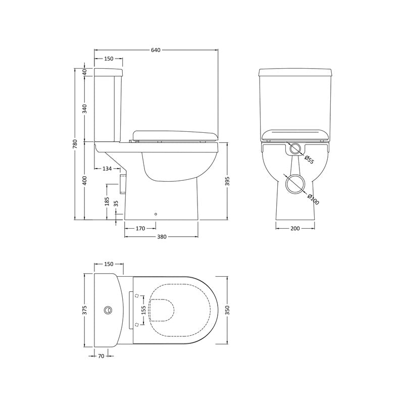 nuie Ivo Close Couple Toilet and Soft Close Seat