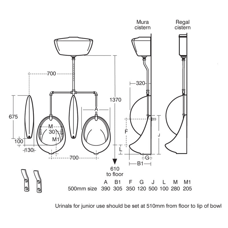 Armitage Shanks Sanura Wall Hung Urinal Top Inlet