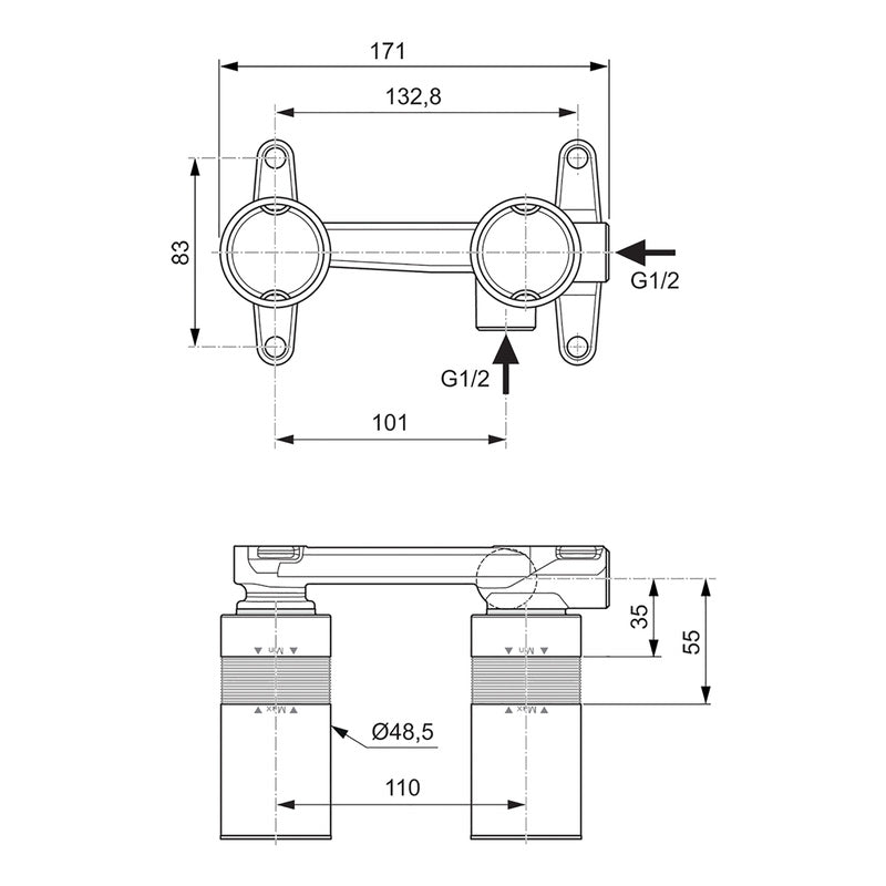 Ideal Standard Built In Basin Mixer Kit