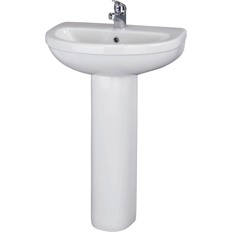 nuie Ivo Basin & Pedestal 550mm 1 Tap Hole