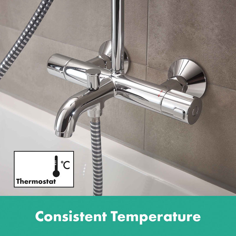 Hansgrohe Vernis Blend Thermostatic Bath Bar Diverter Mixer Chrome
