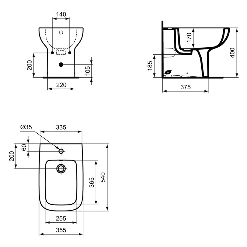 Ideal Standard i.life A Back To Wall Bidet