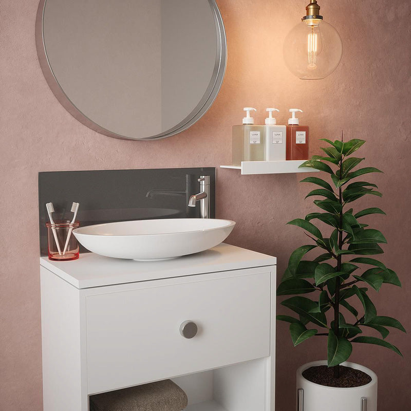 Splashback Charcoal Glass Bathroom Splashback 600 x 250mm