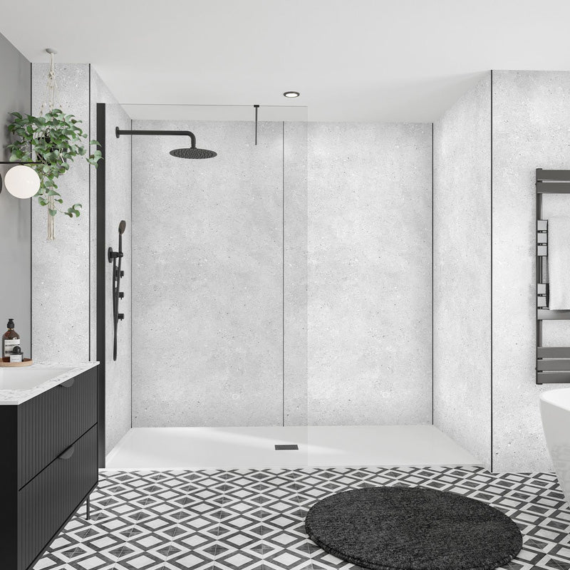 Wetwall Alloy Bathroom Wall Panel Fossil Stone