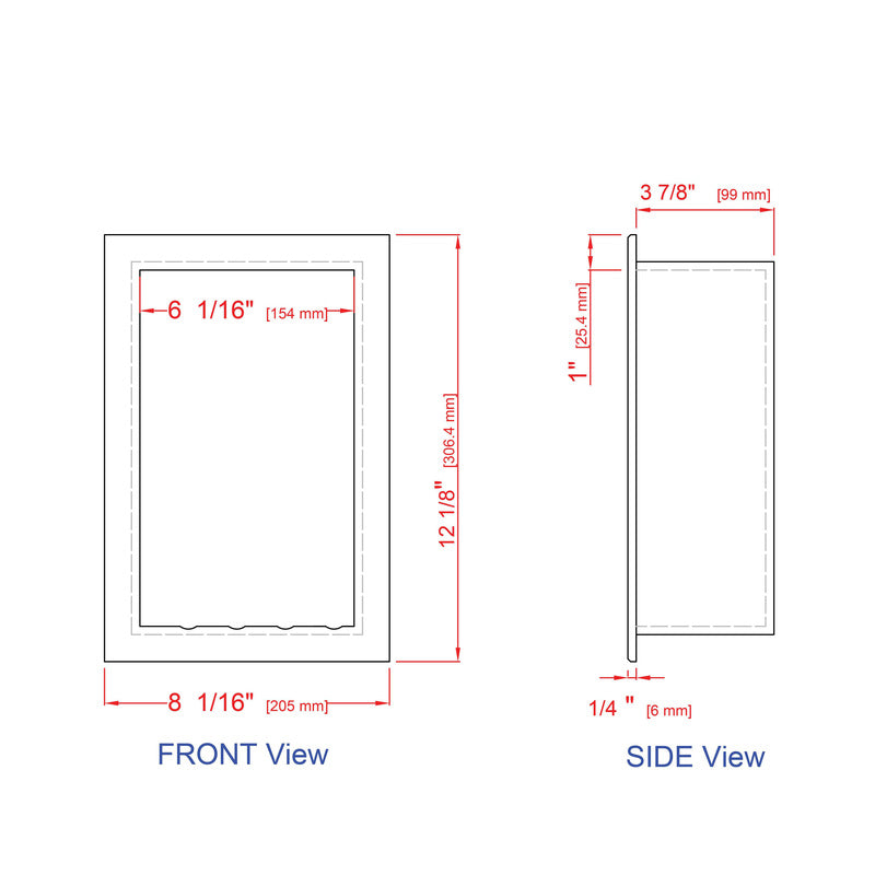 Wetwall Niche Recessed Single Shelf