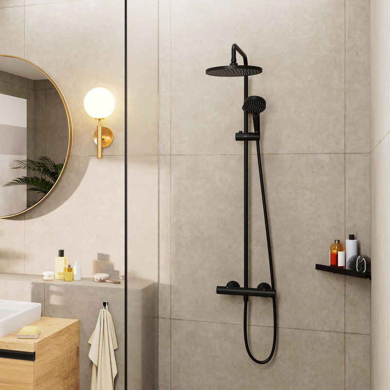 Hansgrohe Vernis Blend 240 EcoSmart Thermostatic Shower System Matt Black