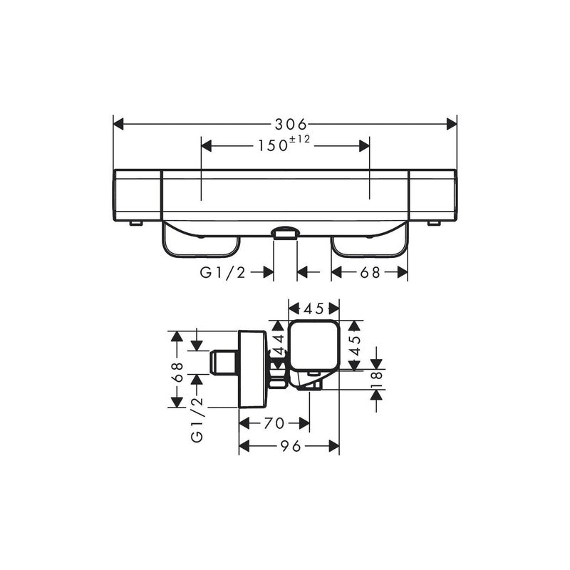 Hansgrohe Ecostat E Thermostatic Shower Valve Chrome