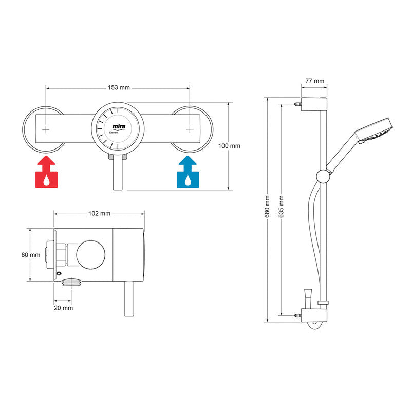 Mira Element EV Thermostatic Mixer Shower