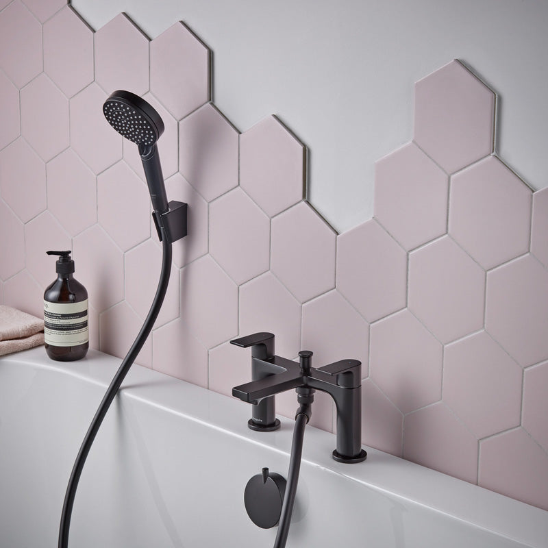 Hansgrohe Rebris E Bath Shower Mixer Tap Matt Black