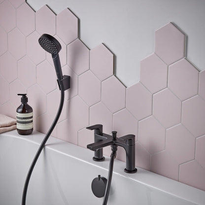 Hansgrohe Rebris E Bath Shower Mixer Tap Matt Black