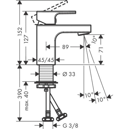 Hansgrohe Vernis Shape Taps Matt Black Cloakroom Basin Mixer