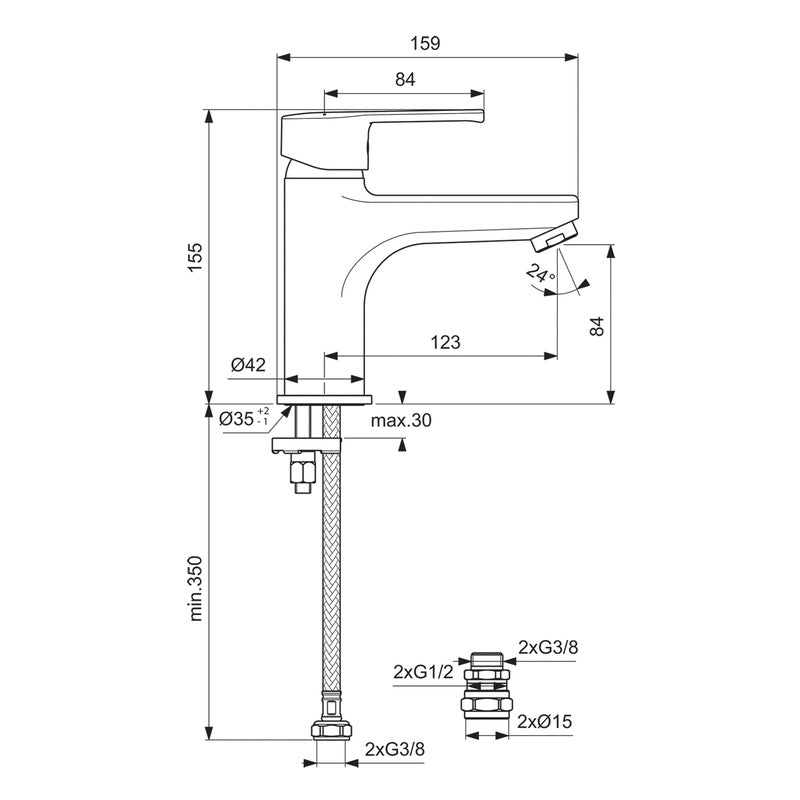 Ideal Standard Calista Taps Bath Filler 1 Tap Hole