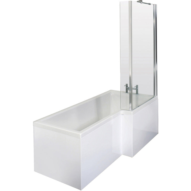 nuie L Shaped Shower Bath with Panel and Leg Set Right Hand
