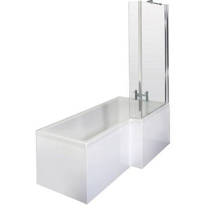 nuie L Shaped Shower Bath with Panel and Leg Set Right Hand