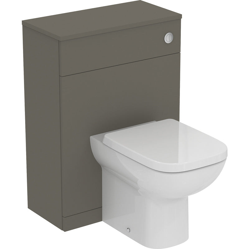 Ideal Standard i.life A Matt Quartz Grey WC Unit and Worktop with Back to Wall Toilet and Soft Close Seat 600m