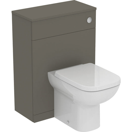 Ideal Standard i.life A Matt Quartz Grey WC Unit and Worktop with Back to Wall Toilet and Soft Close Seat 600m