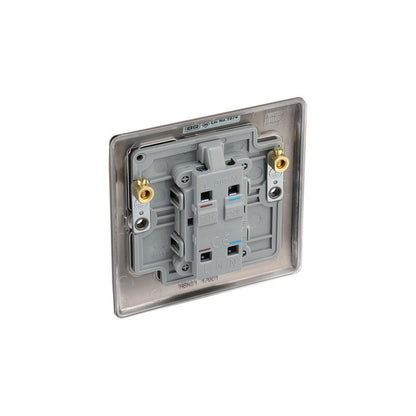 BG Nexus Metal Black Nickel Double Pole Switch 1 Gang + Neon