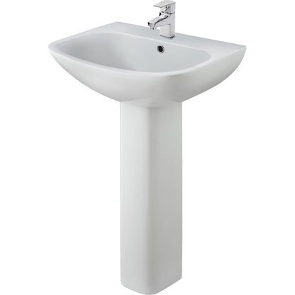 nuie Ava Basin and Pedestal 545mm 1 Tap Hole
