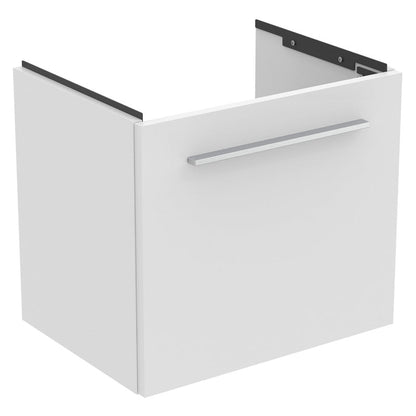 Ideal Standard i.life S Compact Wall Hung Vanity Unit with Basin Matt White  with Brushed Chrome Handle