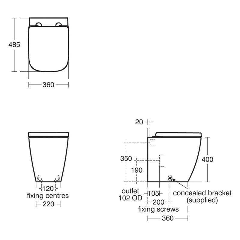 Ideal Standard i.life S Compact Back To Wall Toilet with Soft Close Seat