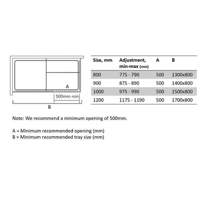 Merlyn NIX Wet Room Swivel Panel 300mm