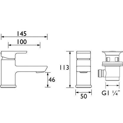 Bristan Cobalt Taps Black Basin Mixer