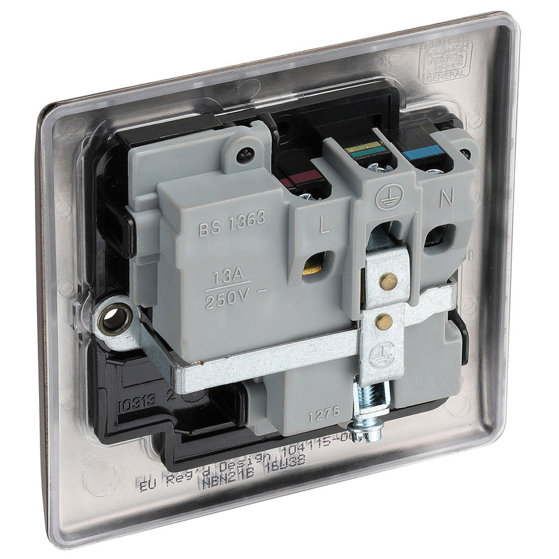 BG Nexus Metal Black Nickel Switched Socket