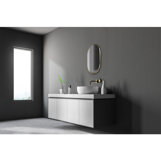 Sensio Fern Non-Illuminated Bathroom Mirror Brass 600 x 400mm