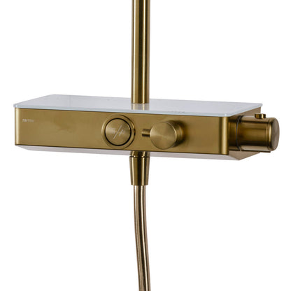 Triton Push Button Mixer Shower Brushed Brass