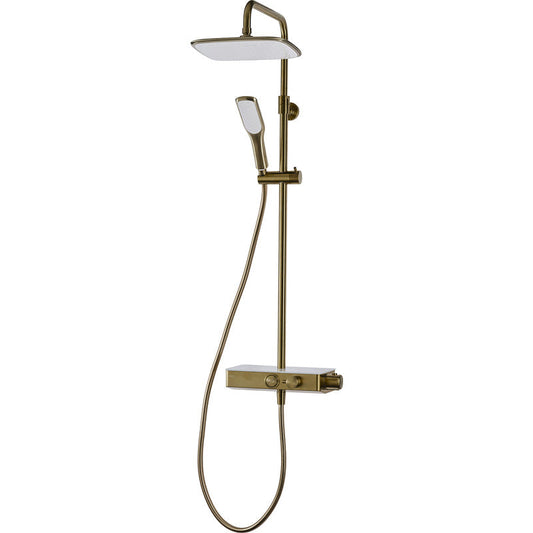 Triton Push Button Mixer Shower Brushed Brass
